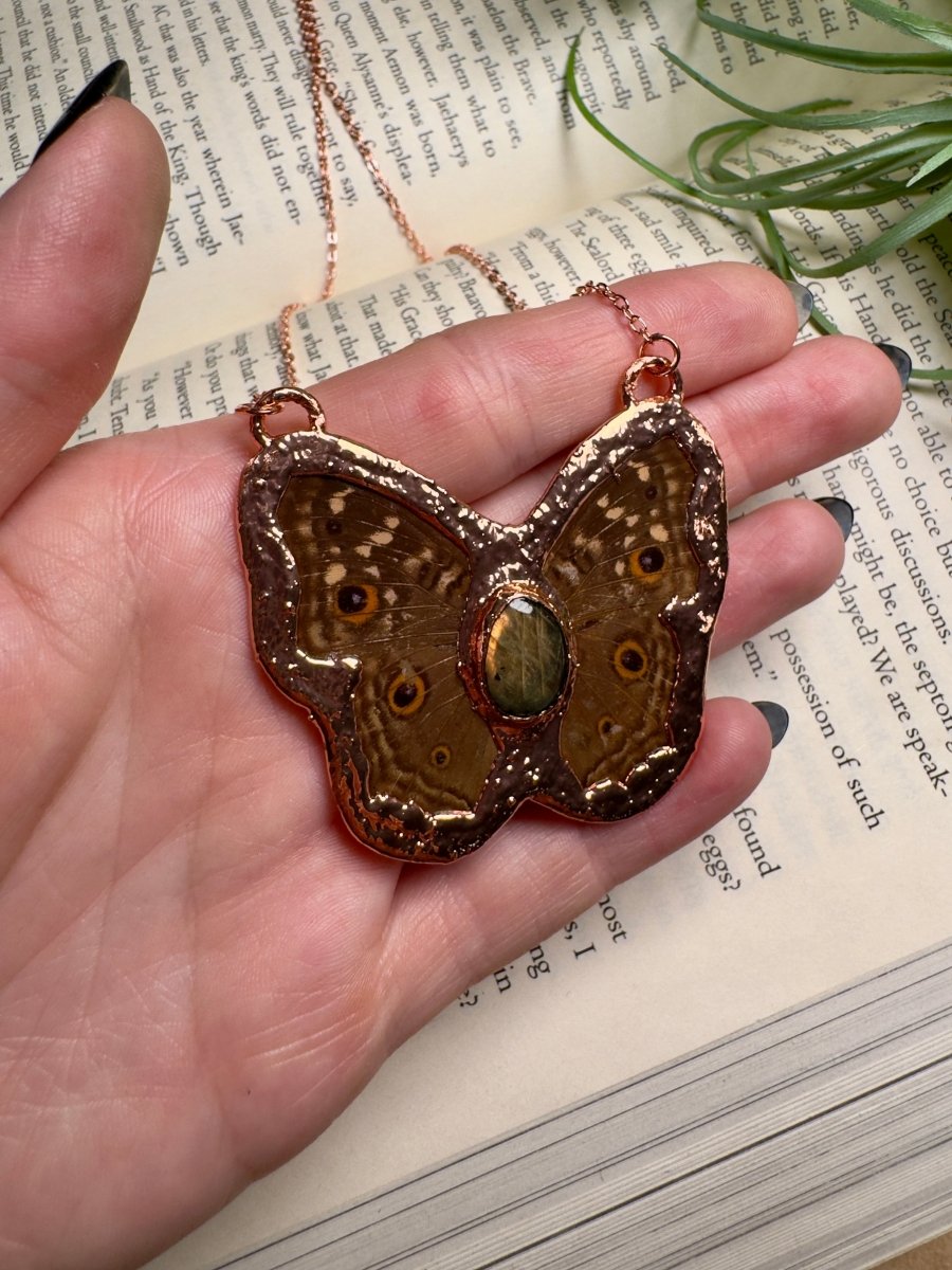 Labradorite Butterfly Necklace (double sided) | Copper Ashes