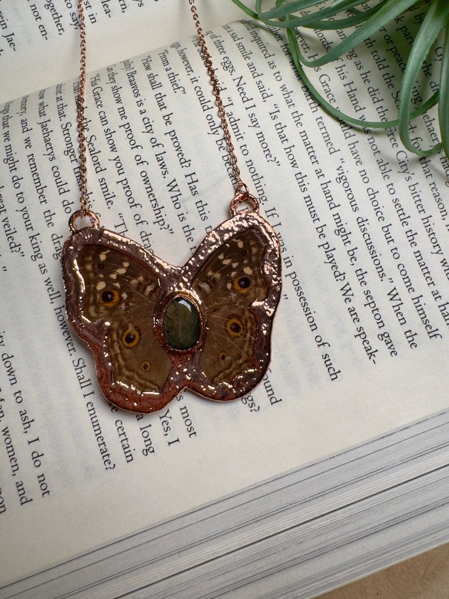Labradorite Butterfly Necklace (double sided) | Copper Ashes