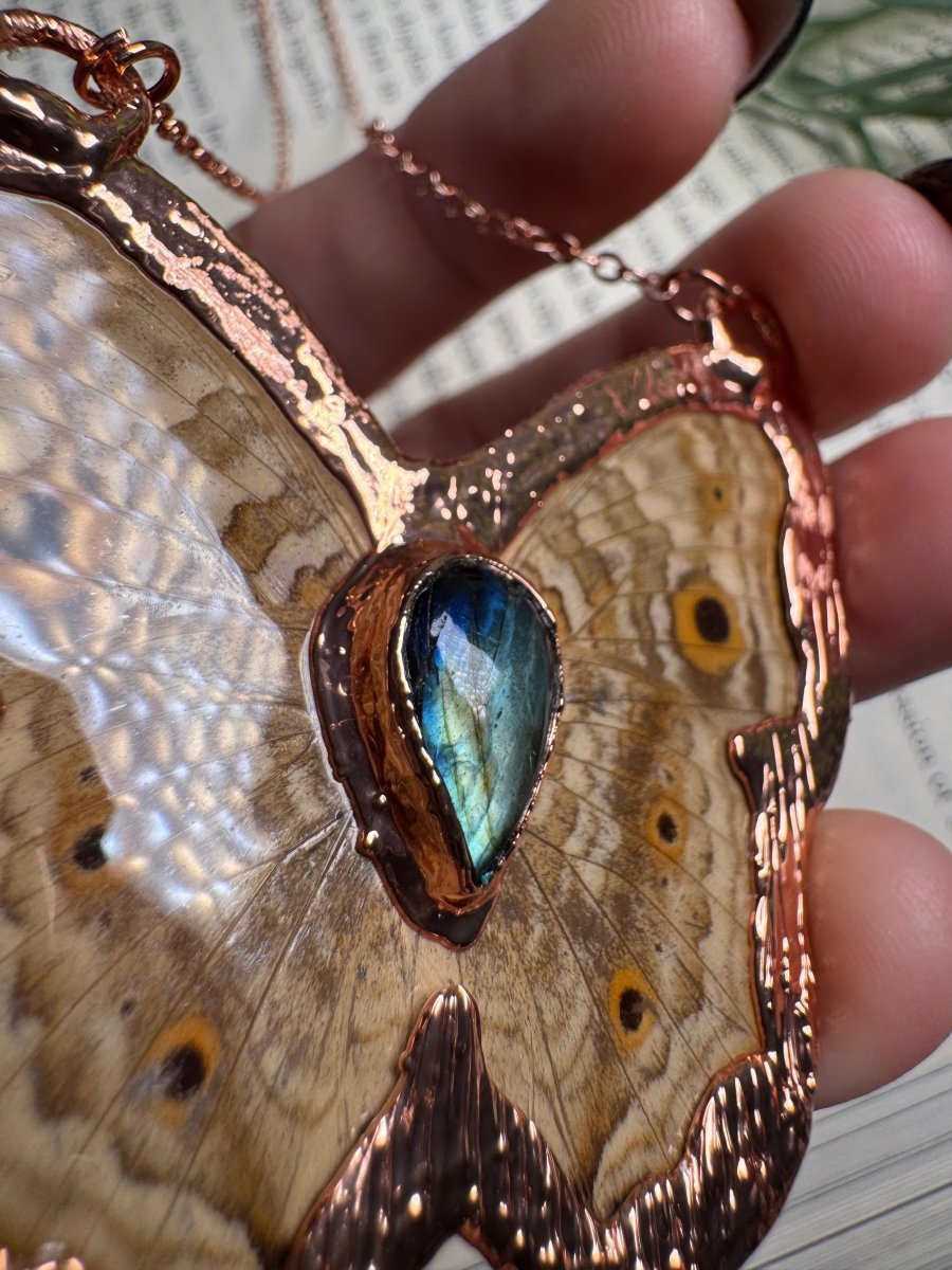 Labradorite Butterfly Necklace (double sided) | Copper Ashes