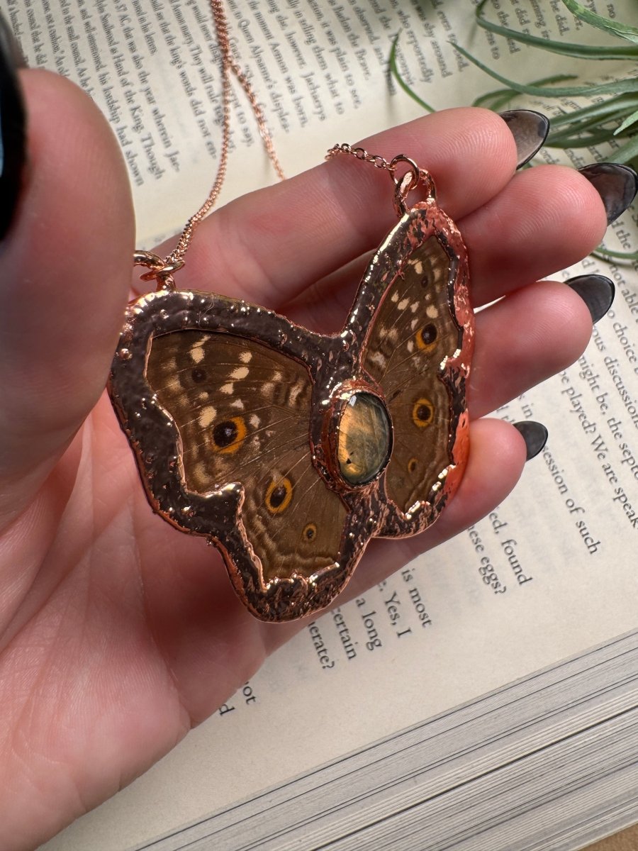 Labradorite Butterfly Necklace (double sided) | Copper Ashes