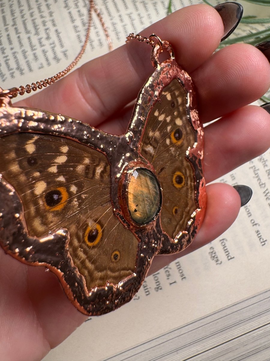 Labradorite Butterfly Necklace (double sided) | Copper Ashes