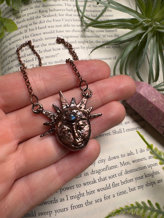 Labradorite Celestial Relic Goddess Necklace | Copper Ashes