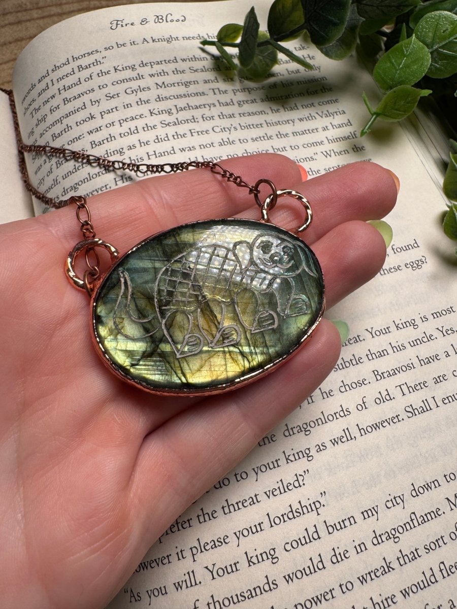 Labradorite Dog Necklace | Copper Ashes
