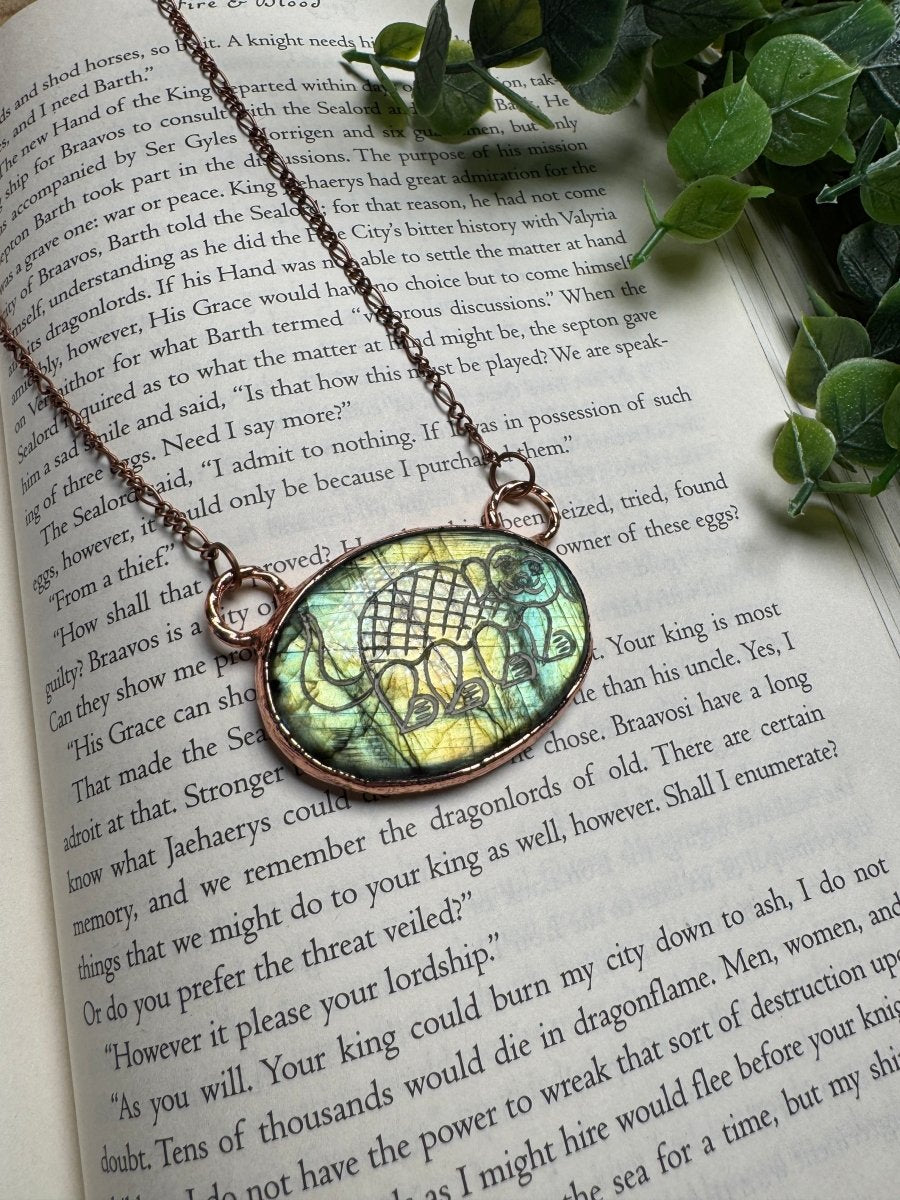 Labradorite Dog Necklace | Copper Ashes