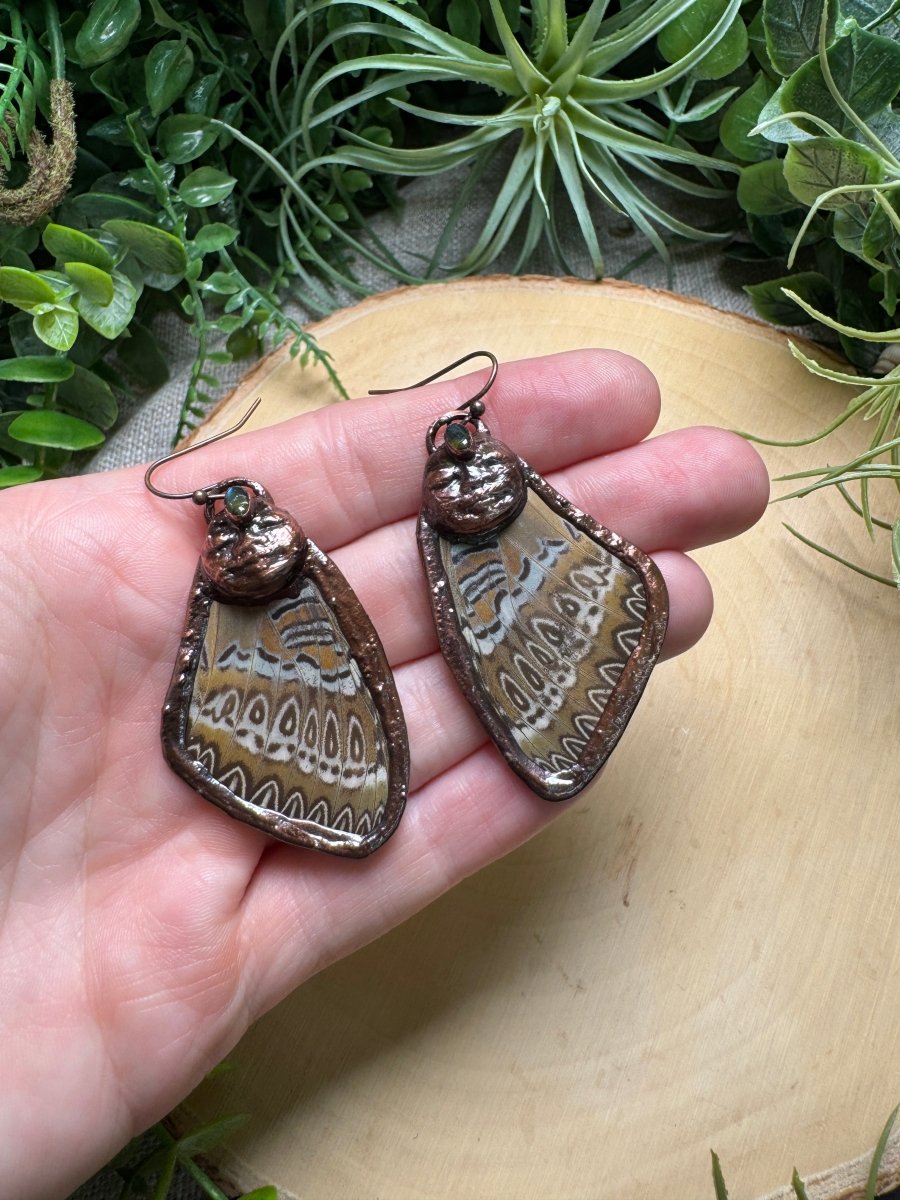Labradorite Goddess Butterfly Wing Earrings | Copper Ashes