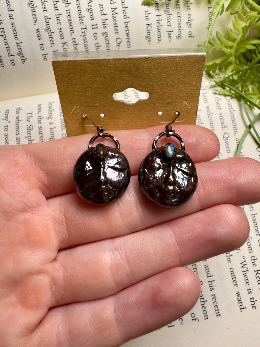 Labradorite Goddess Earrings | Copper Ashes