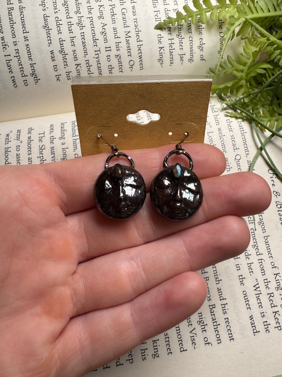 Labradorite Goddess Earrings | Copper Ashes