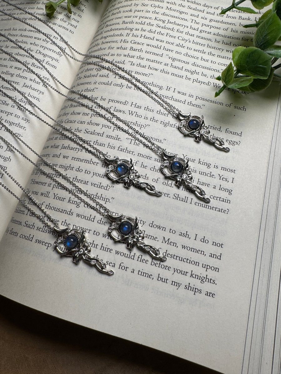 Labradorite Kawaii Bow Necklace Adjustable | Copper Ashes