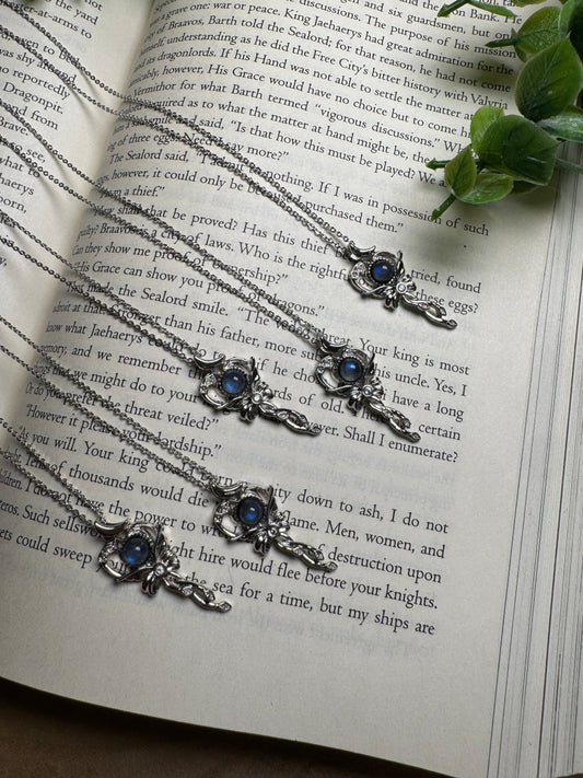 Labradorite Kawaii Bow Necklace Adjustable | Copper Ashes