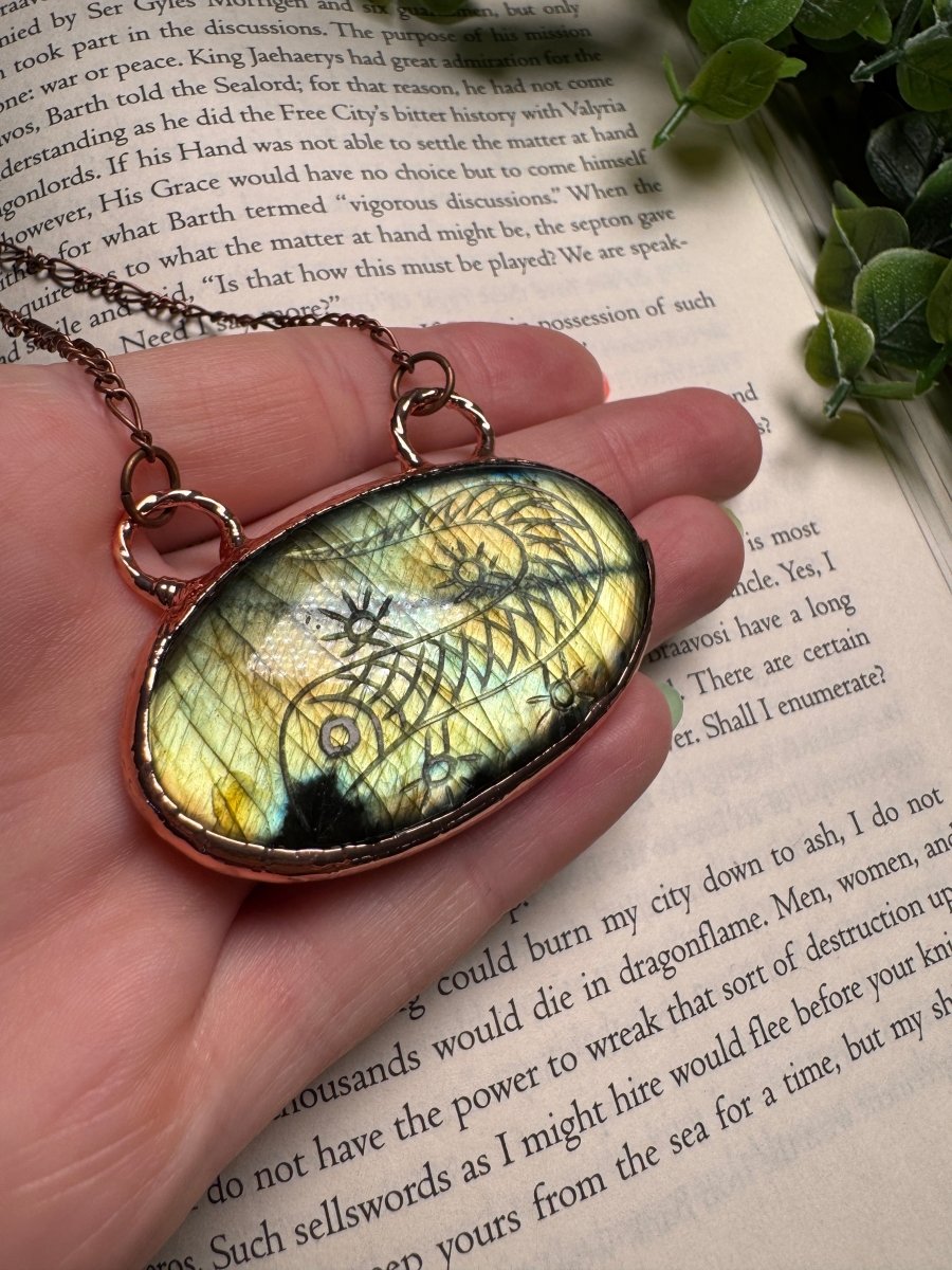 Labradorite Lizard Necklace | Copper Ashes