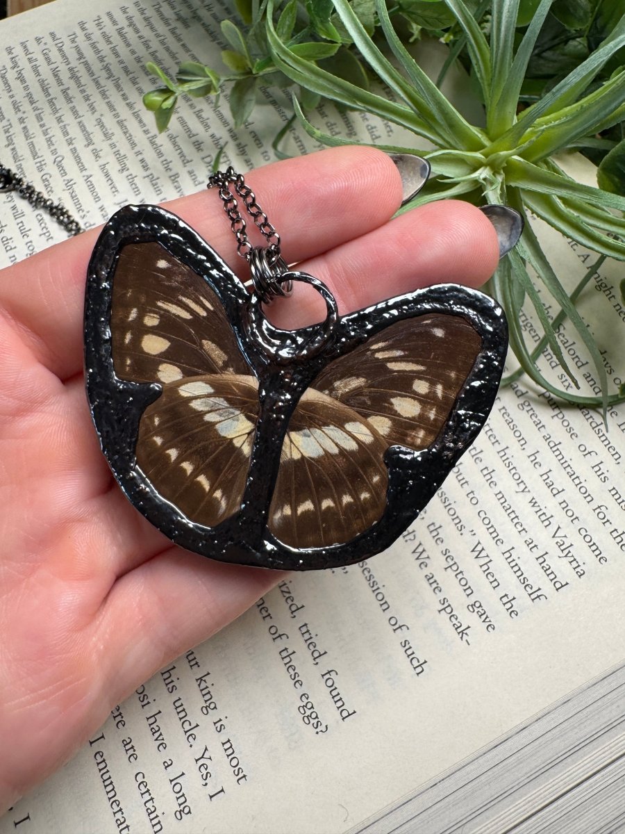 Labradorite Moon Butterfly Necklace | Copper Ashes