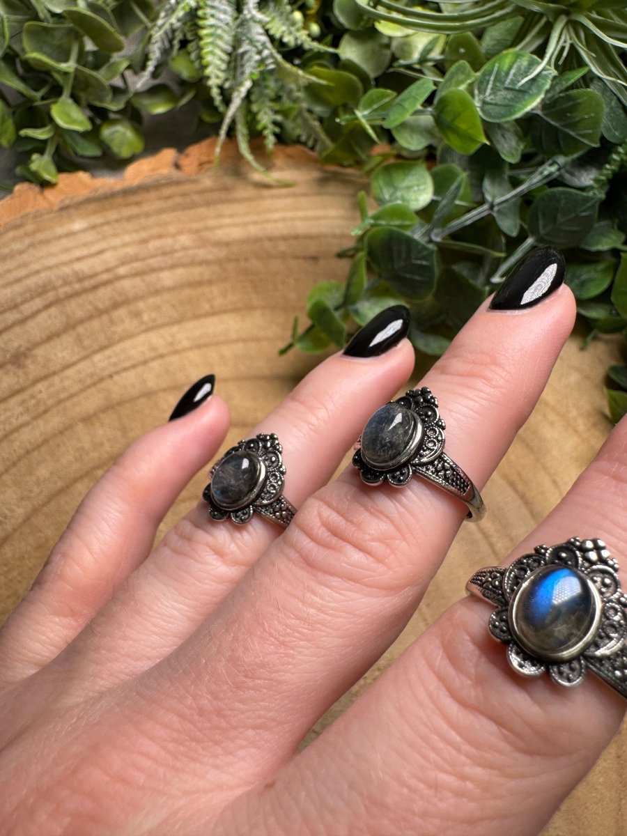 Labradorite Ring Adjustable | Copper Ashes