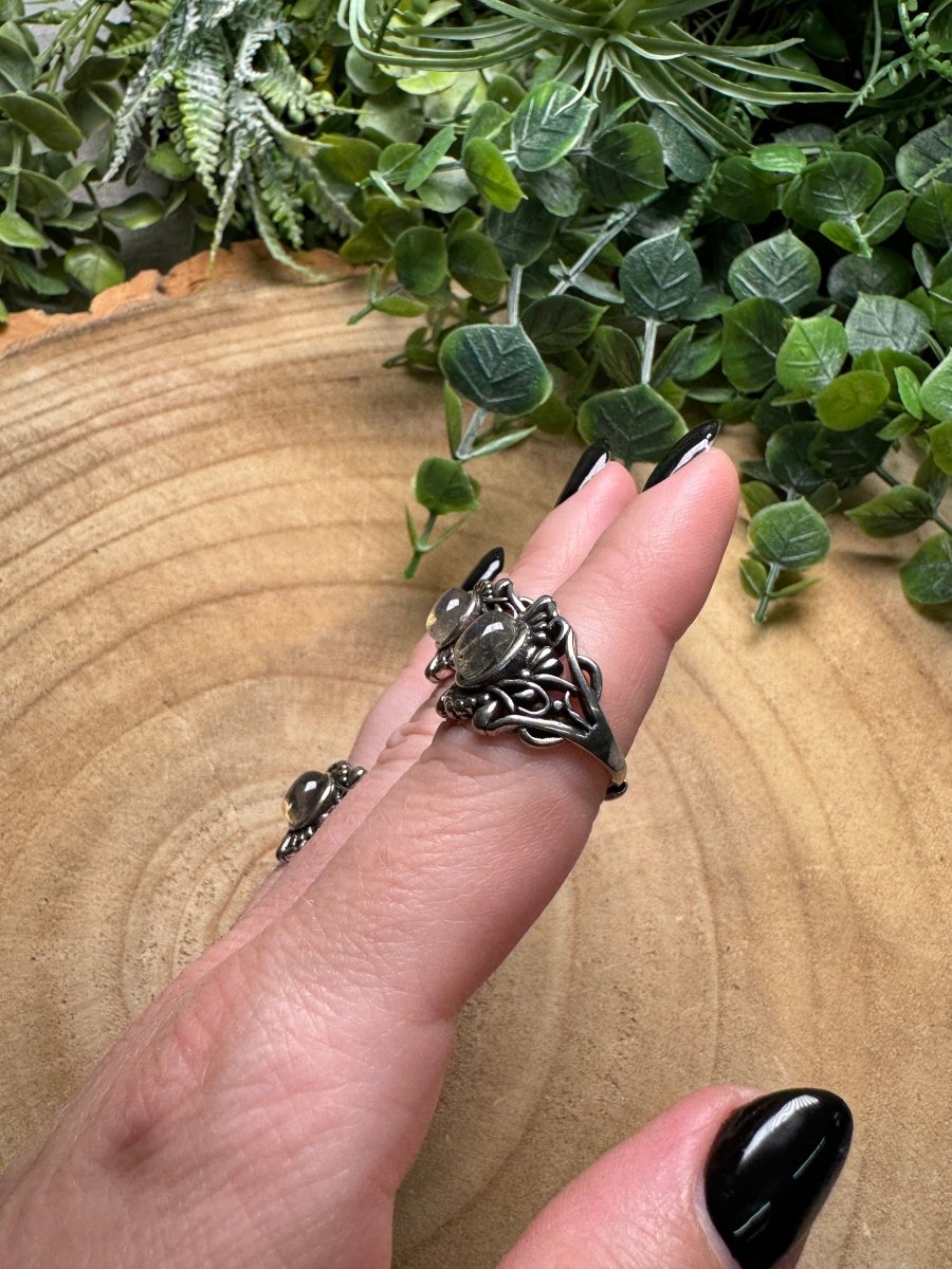 Labradorite Ring Adjustable | Copper Ashes