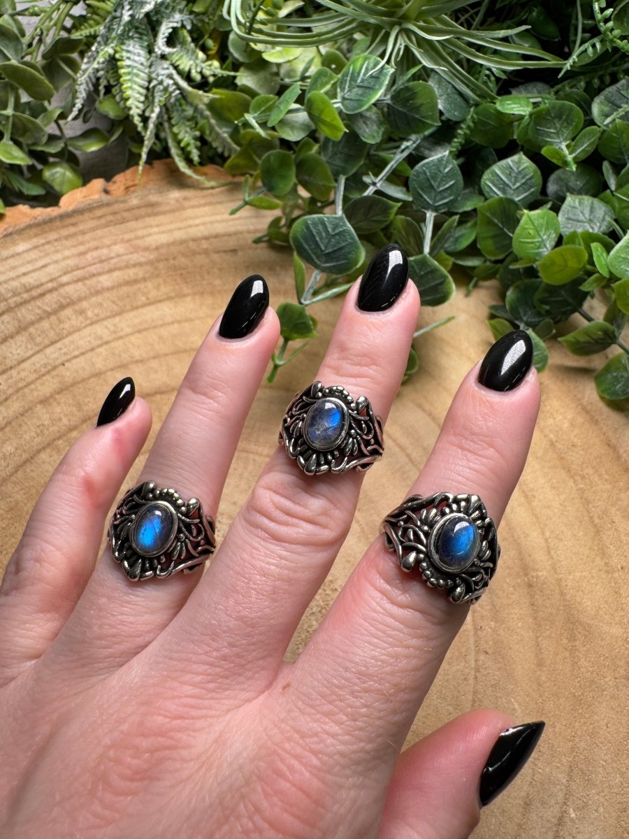 Labradorite Ring Adjustable | Copper Ashes