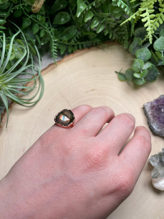 Labradorite Ring Size 4.75 | Copper Ashes