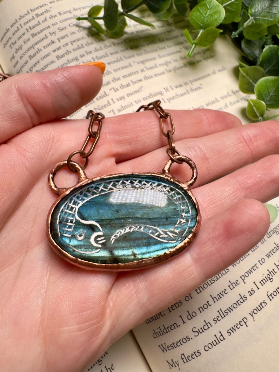 Labradorite Snake Necklace | Copper Ashes