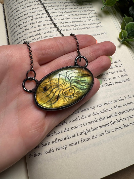 Labradorite Spider Necklace | Copper Ashes