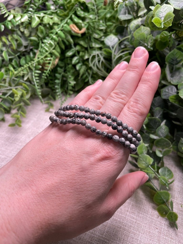 Lace Agate 4mm Beaded Bracelet | Copper Ashes