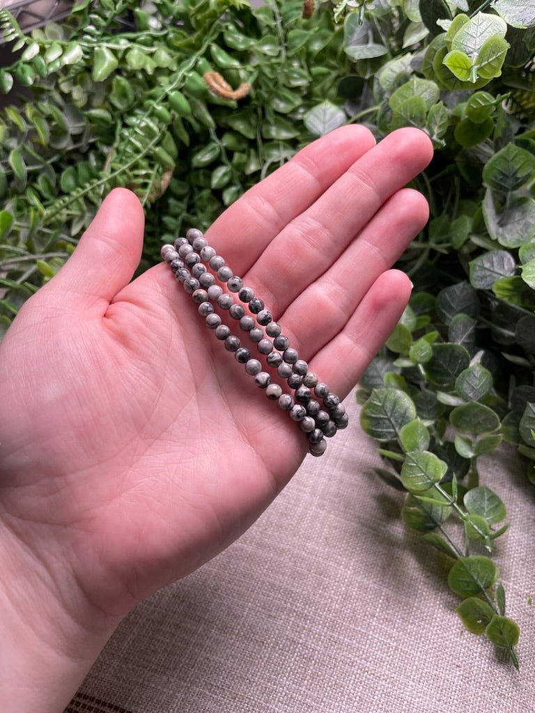 Lace Agate 4mm Beaded Bracelet | Copper Ashes