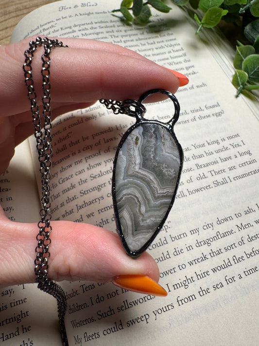 Lace Agate Necklace | Copper Ashes