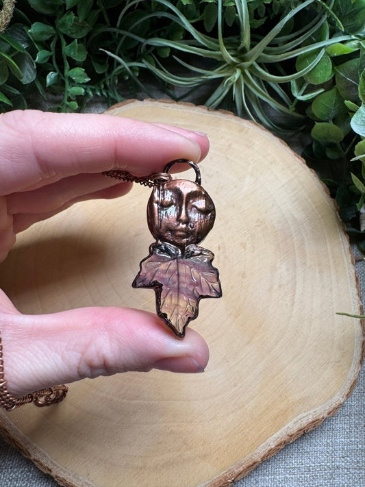 Lani - Fluorite Leaf Goddess Necklace | Copper Ashes