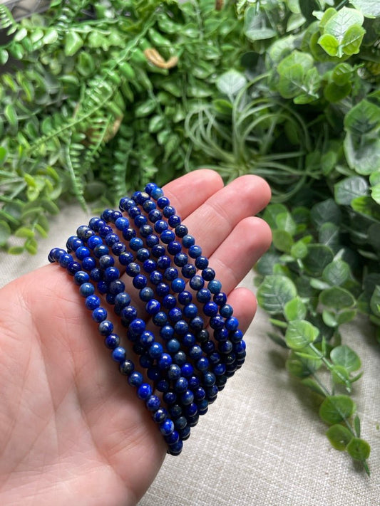 Lapis 4mm Beaded Bracelet | Copper Ashes