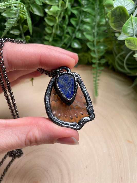 Lapis Butterfly Wing Necklace | Copper Ashes