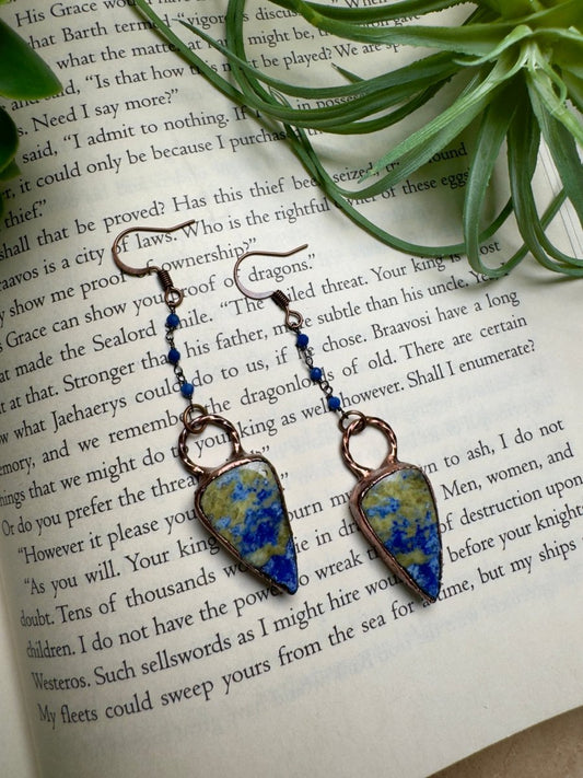 Lapis Dangle Earrings | Copper Ashes