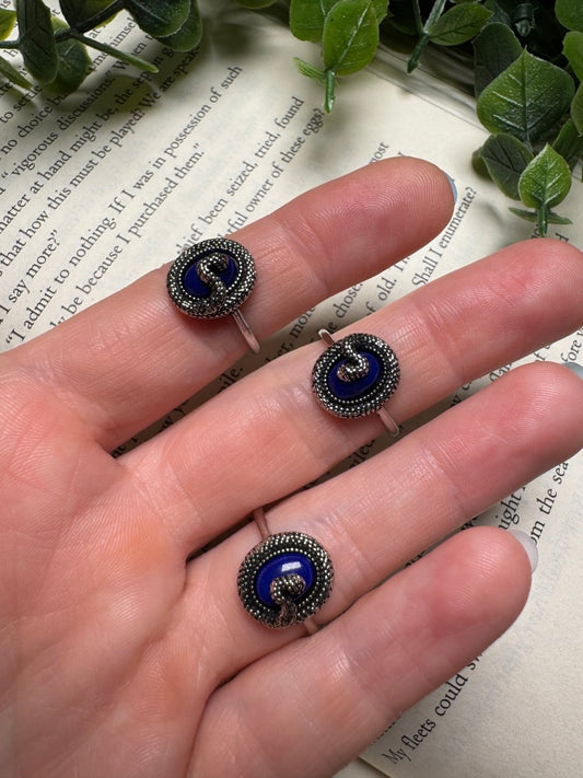 Lapis Snake Adjustable Ring | Copper Ashes