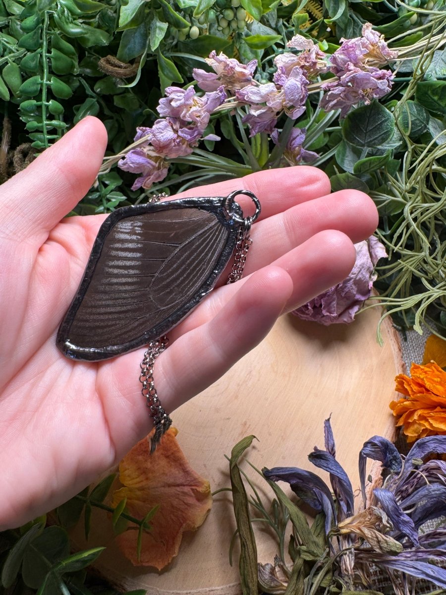 Larimar and Butterfly Wing Necklace | Copper Ashes