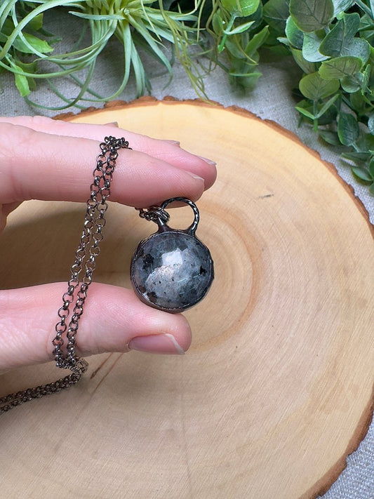 Larvikite Necklace | Copper Ashes