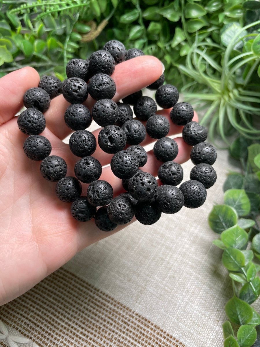 Lava Stone 12mm Beaded Bracelet | Copper Ashes