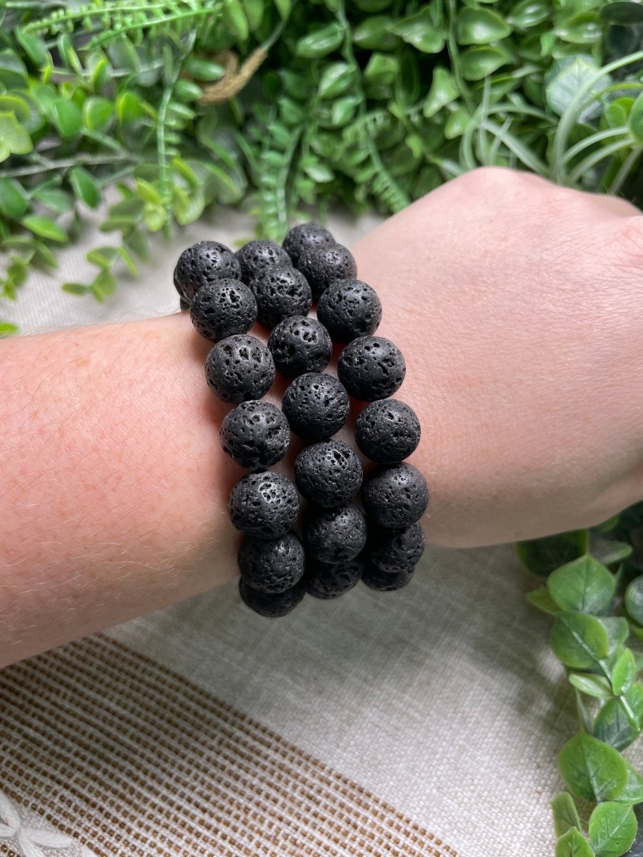 Lava Stone 12mm Beaded Bracelet | Copper Ashes