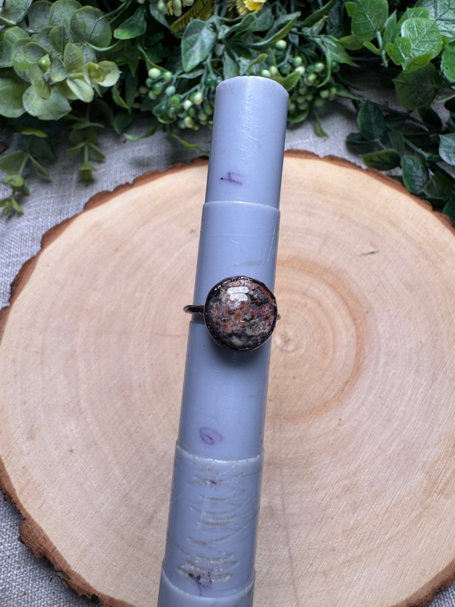 Leopard Skin Jasper Ring Size 5 | Copper Ashes