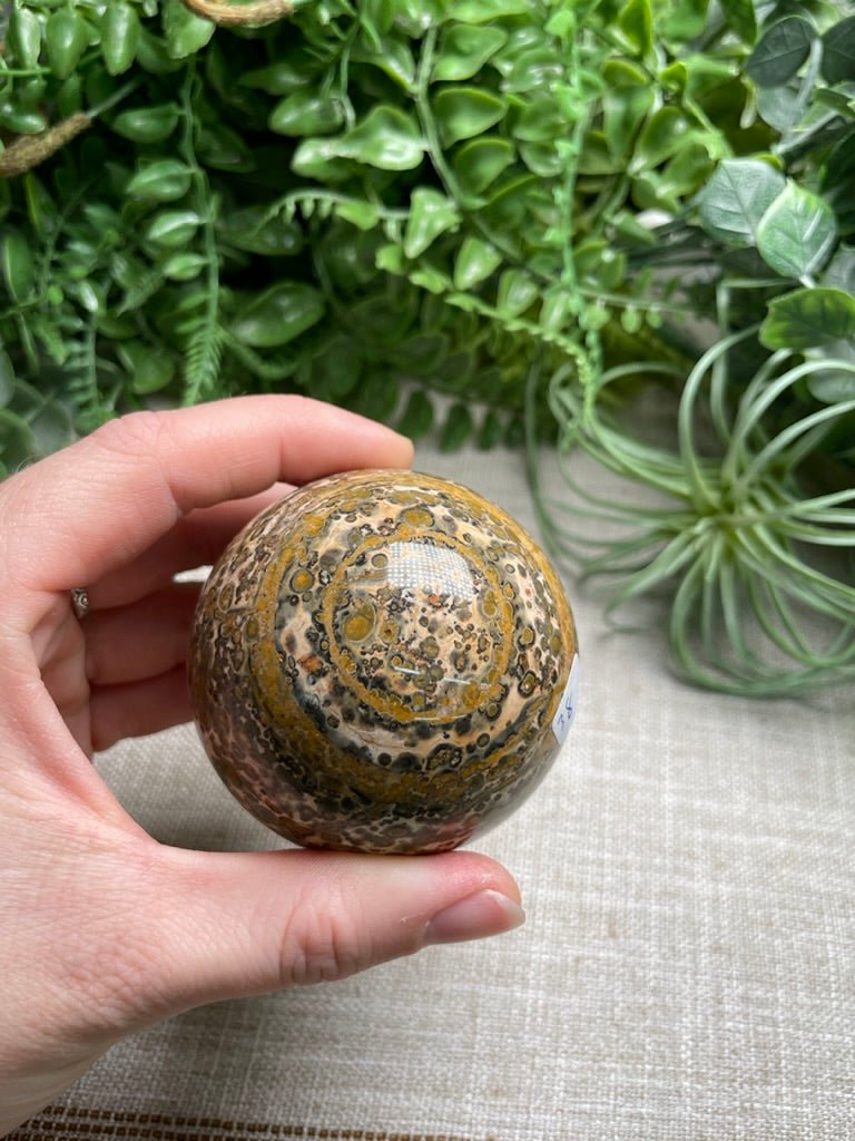 Leopard Skin Jasper Sphere | Copper Ashes