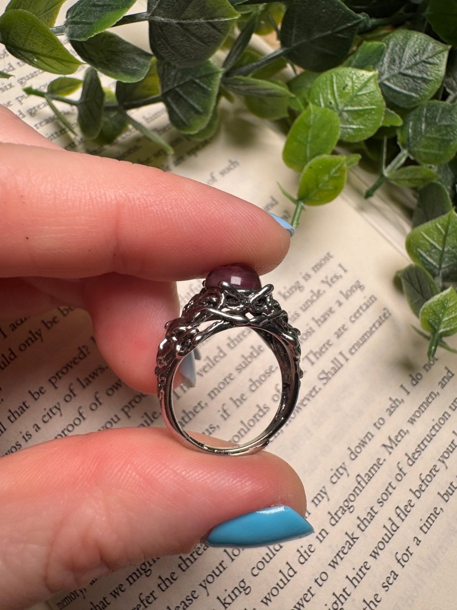 Lepidolite Medusa Adjustable Ring | Copper Ashes