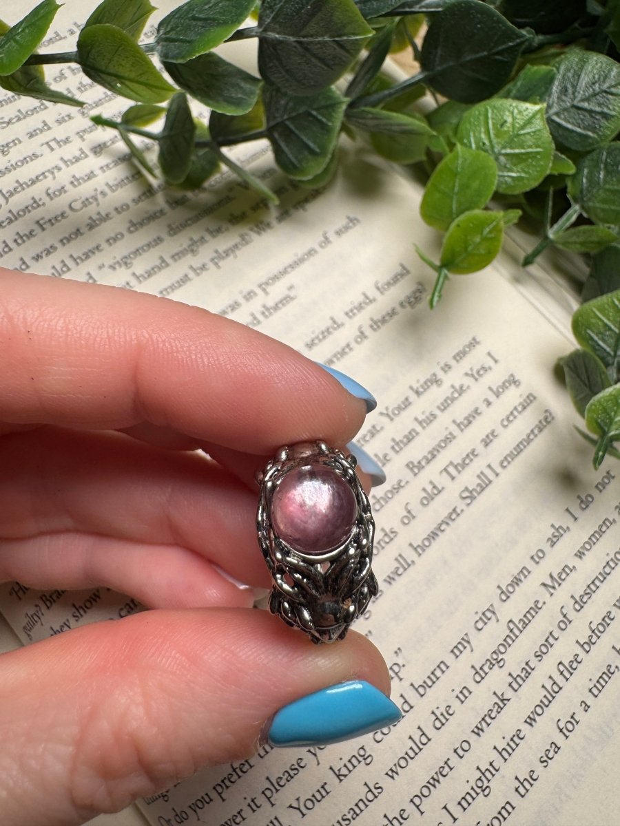 Lepidolite Medusa Adjustable Ring | Copper Ashes