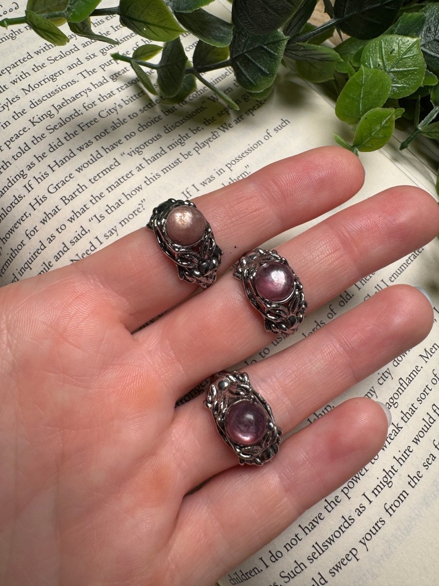Lepidolite Medusa Adjustable Ring | Copper Ashes