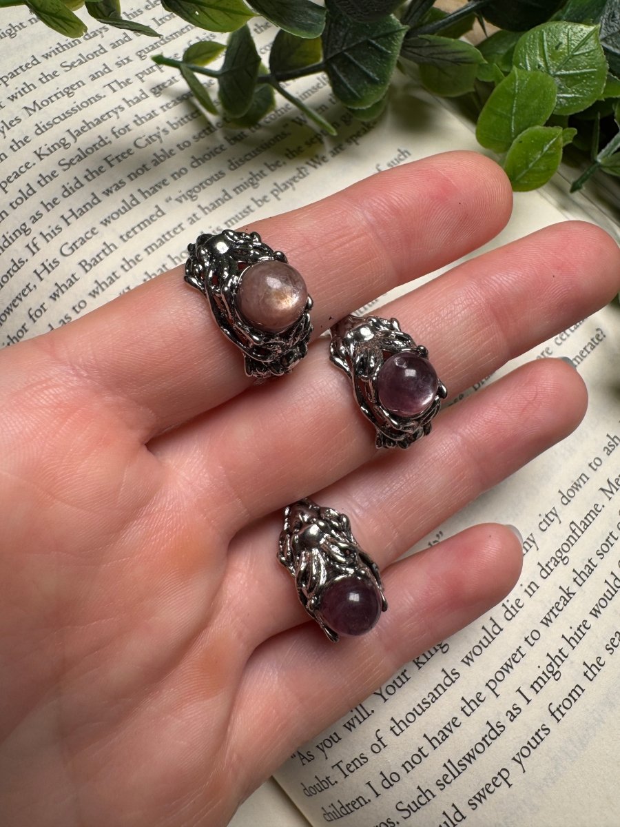 Lepidolite Medusa Adjustable Ring | Copper Ashes