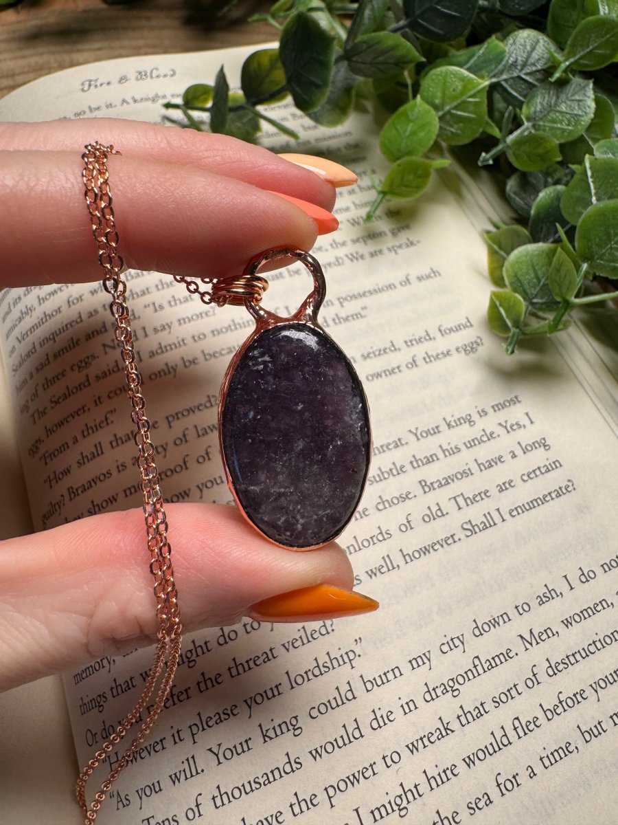 Lepidolite Necklace | Copper Ashes