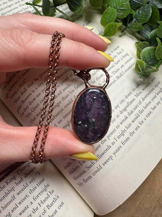 Lepidolite Necklace | Copper Ashes