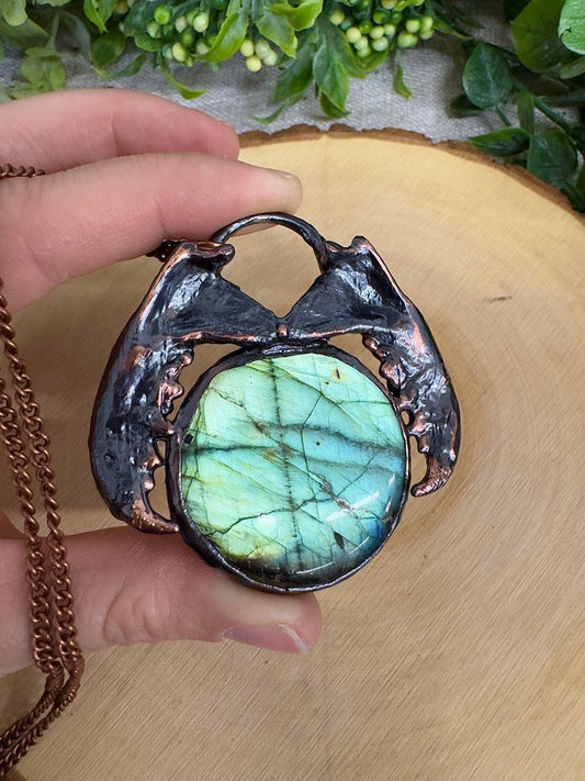 Lilith - Mink Jawbone and Labradorite Necklace | Copper Ashes