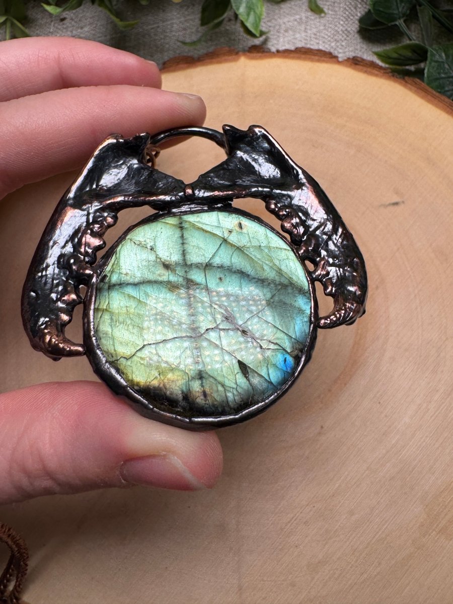 Lilith - Mink Jawbone and Labradorite Necklace | Copper Ashes