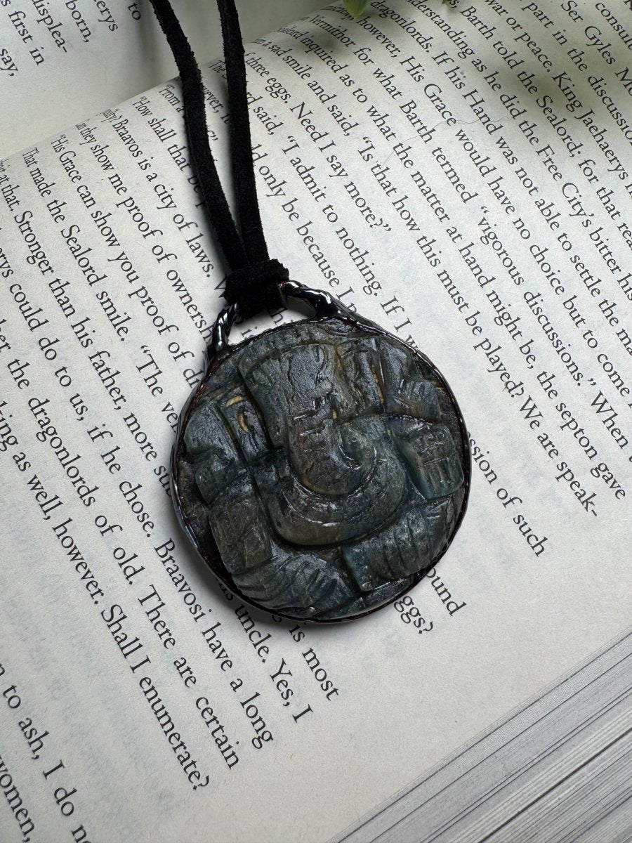Lord Ganesh Labradorite Necklace | Copper Ashes