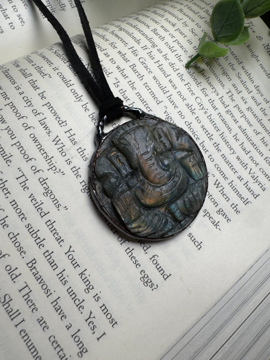 Lord Ganesh Labradorite Necklace | Copper Ashes