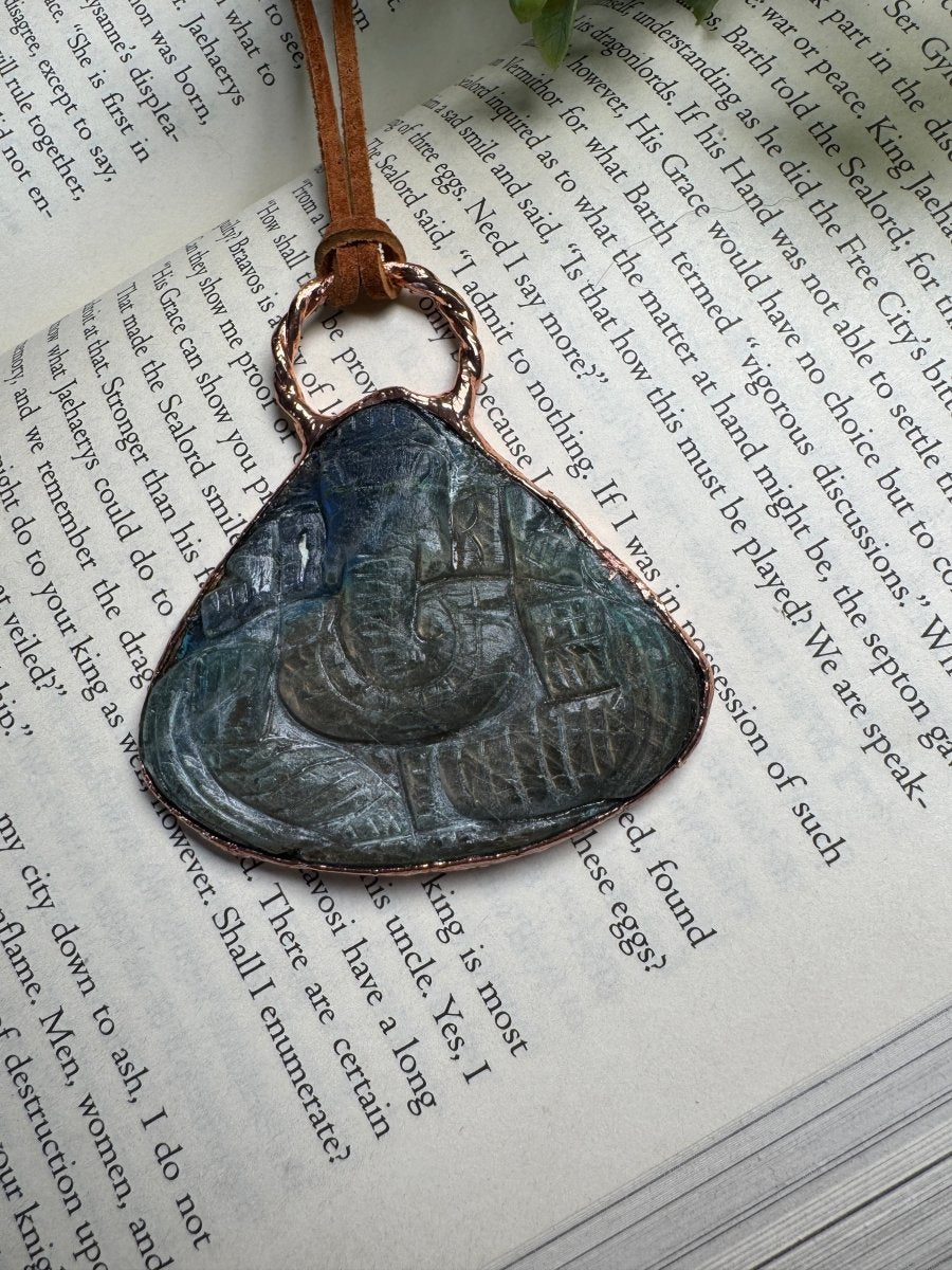 Lord Ganesh Labradorite Necklace | Copper Ashes