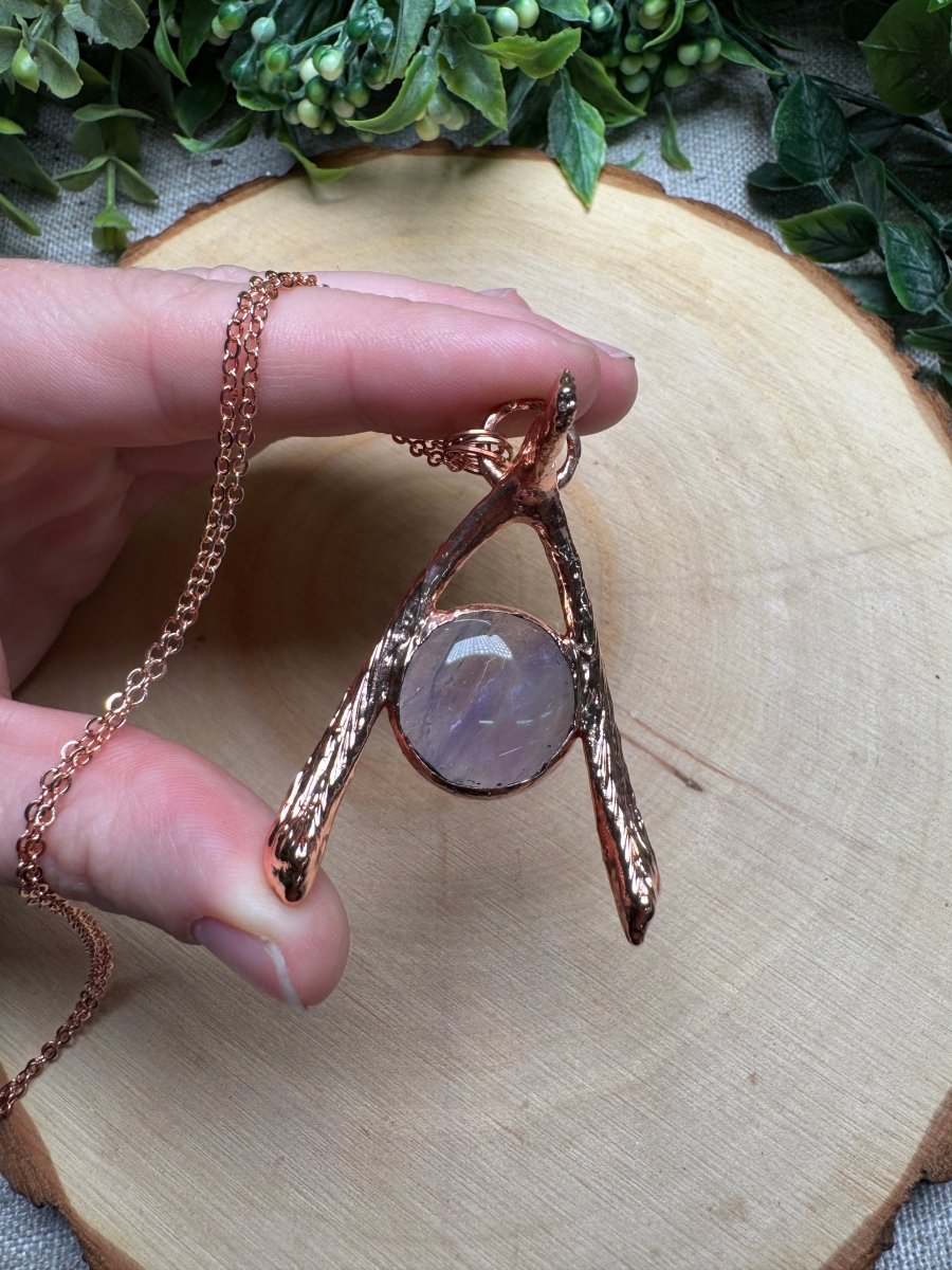 Lucille - Wishbone and Amethyst Necklace | Copper Ashes