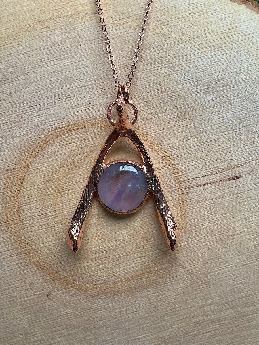 Lucille - Wishbone and Amethyst Necklace | Copper Ashes