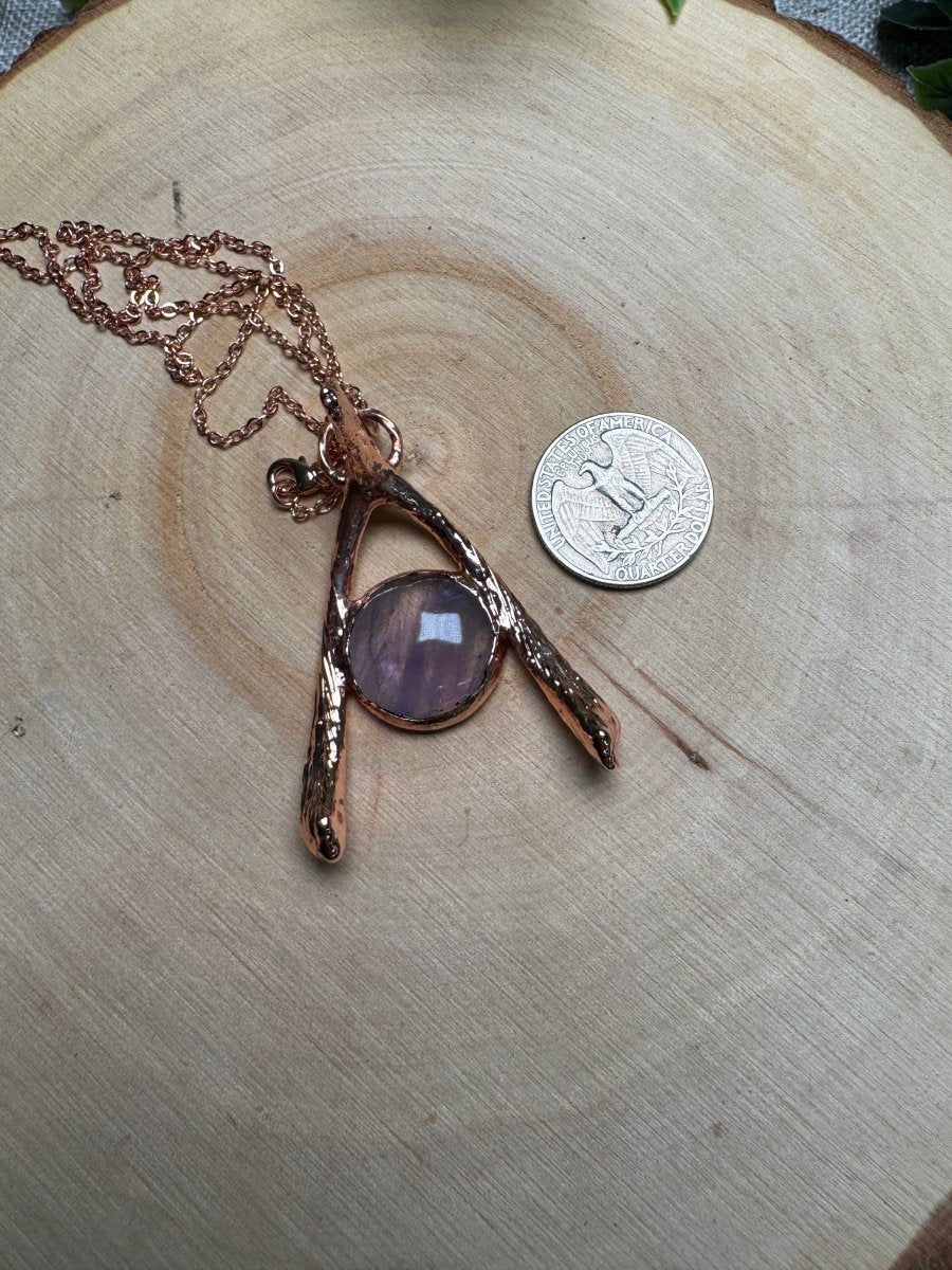 Lucille - Wishbone and Amethyst Necklace | Copper Ashes