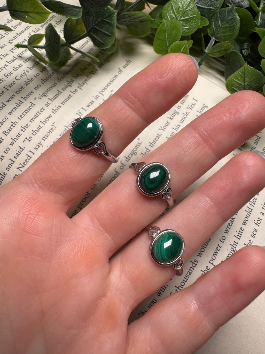 Malachite Adjustable Ring | Copper Ashes